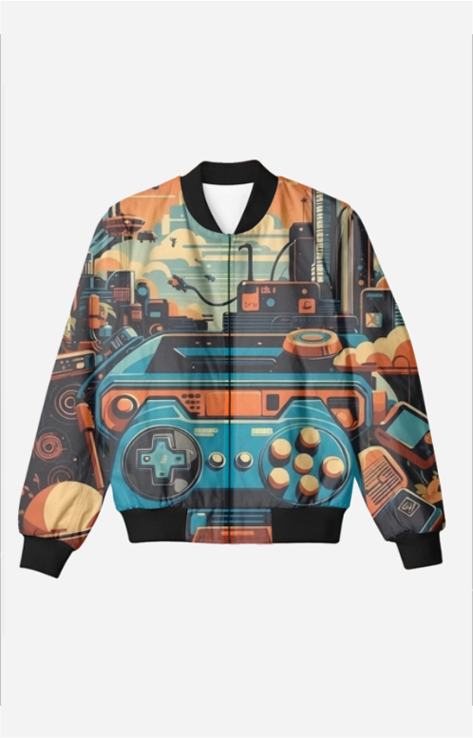 Level Up Luxe: Unisex Gamer Bomber Jacket