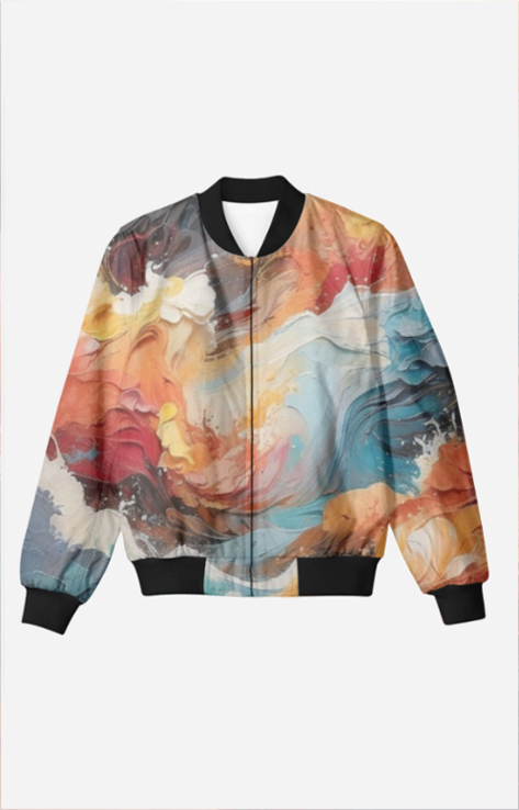 Canvas of Color: Unisex Abstract Bomber Jacket