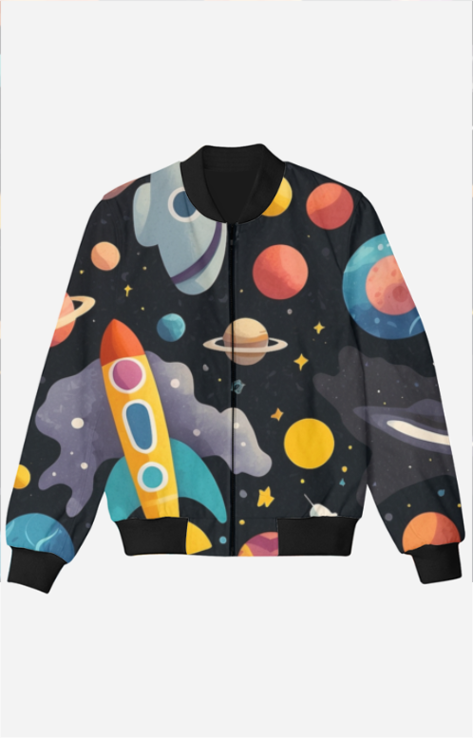 Galactic Explorer: Kid's Celestial Bomber Jacket