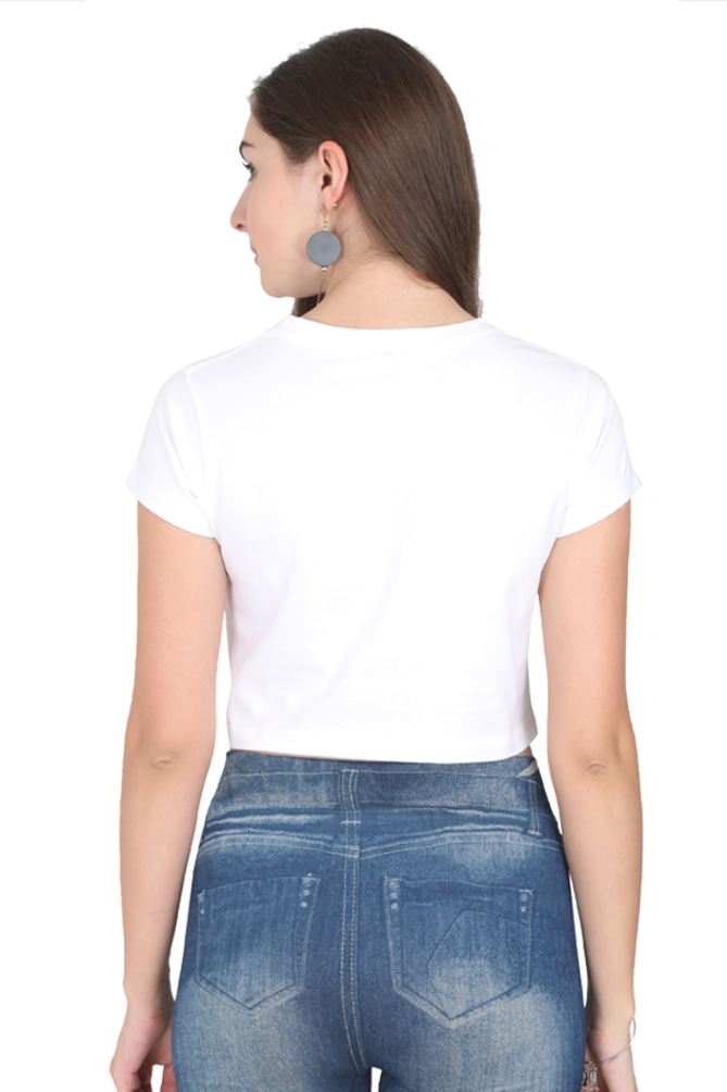 Slayer Chic: Women's Demon Slayer Crop Top – White