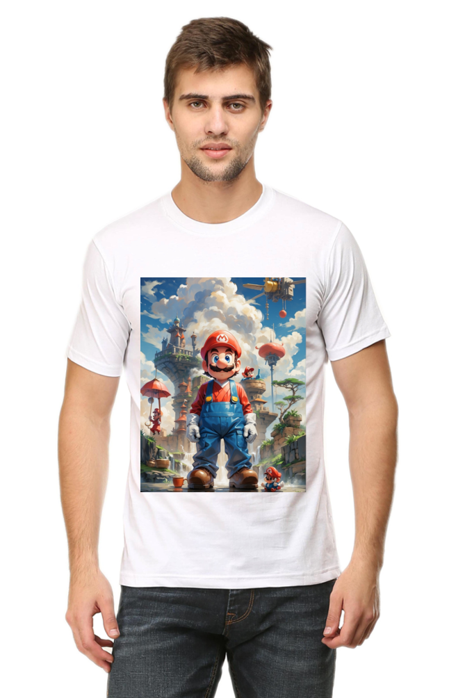 Mario's Mighty Medallion Round Neck T-Shirt