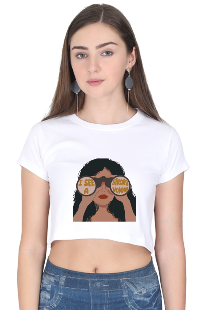 Women's Crop Top: The Visionary Chic – White