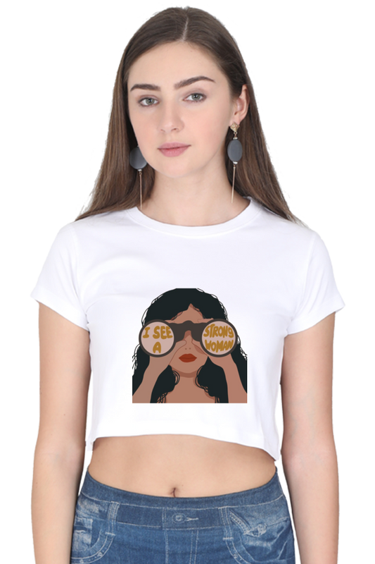 Women's Crop Top: The Visionary Chic – White