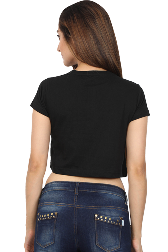 Women's Crop Top: The Cat & Mouse Chic - Black