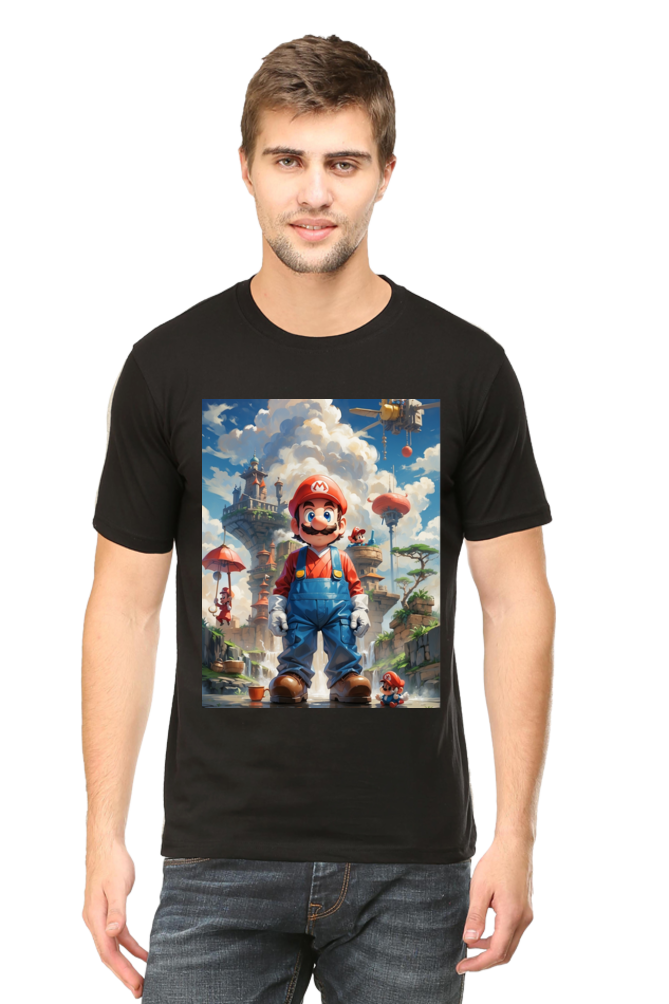 Mario's Mighty Medallion Round Neck T-Shirt