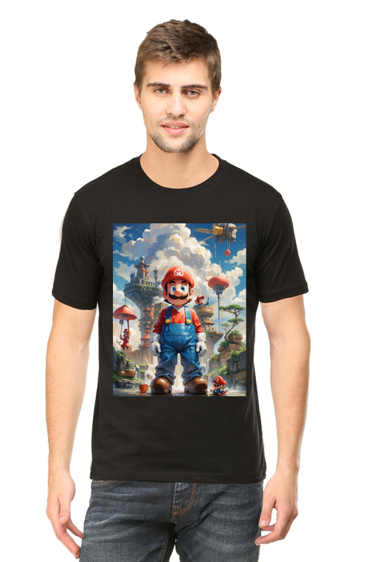 Mario's Mighty Medallion Round Neck T-Shirt