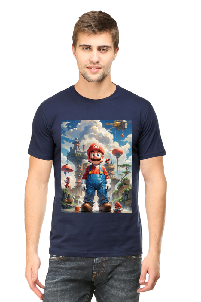 Mario's Mighty Medallion Round Neck T-Shirt