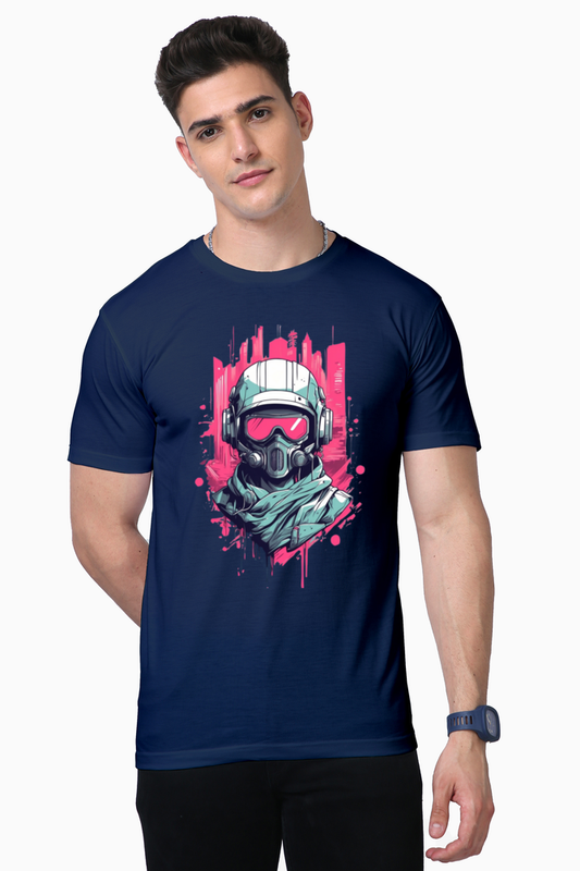 Mystery Masked Man T-shirt Blue