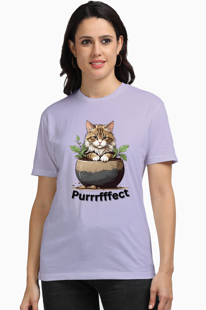 Purrfectly Cute Cotton Tee: Embrace Your Inner Cat Lover!