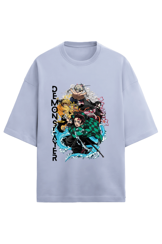 Demon Slayer Swag: Oversized Terry Tee - Lavender