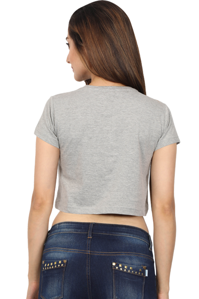 Women's Crop Top: The Visionary Chic – Grey Melange