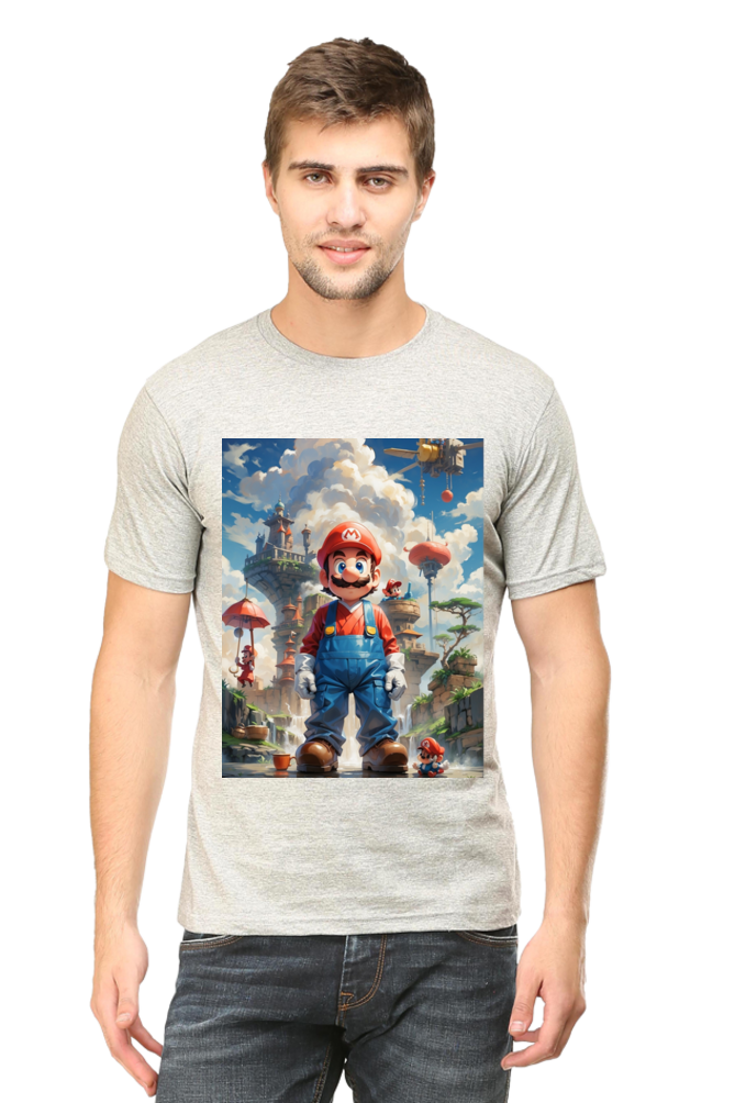 Mario's Mighty Medallion Round Neck T-Shirt