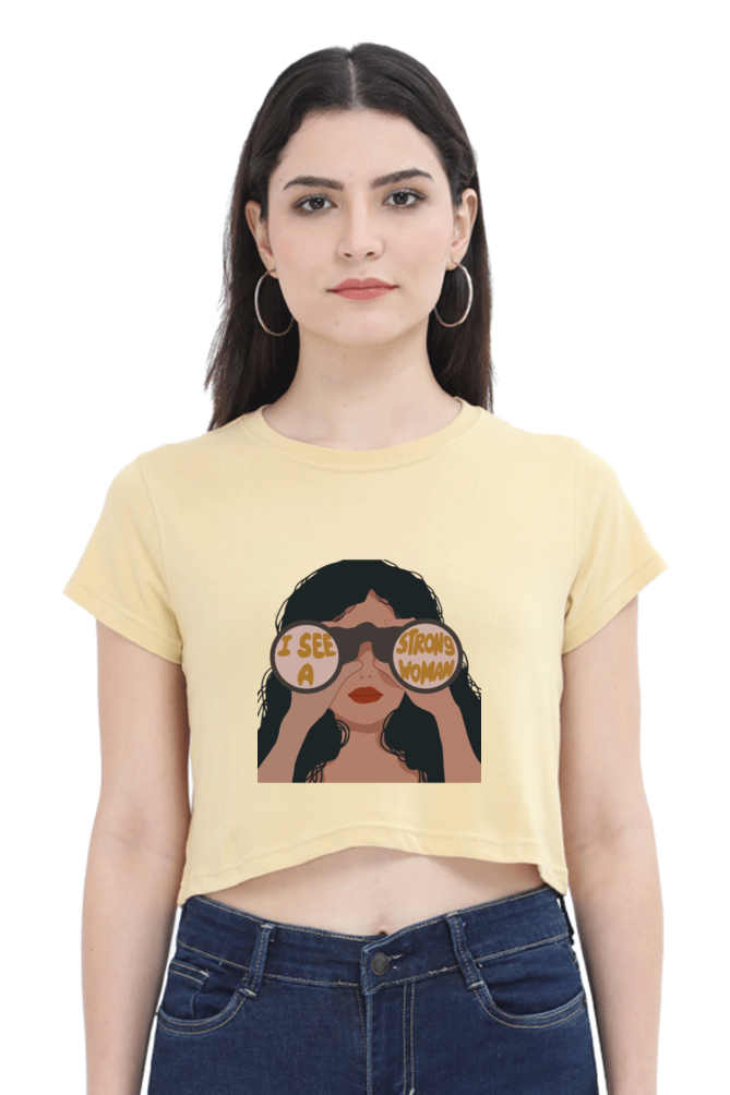 Women's Crop Top: The Visionary Chic – Beige