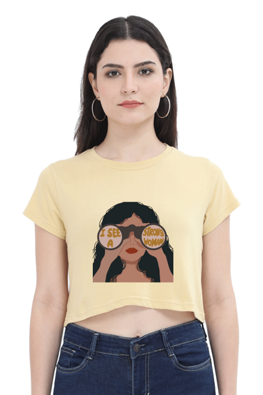 Women's Crop Top: The Visionary Chic – Beige