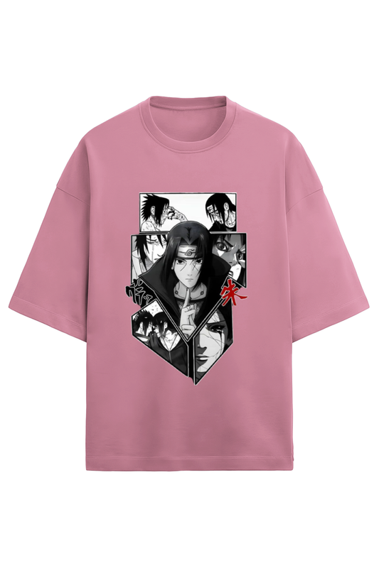 Uchiha Nostalgia Oversized Terry Tee - Flamingo