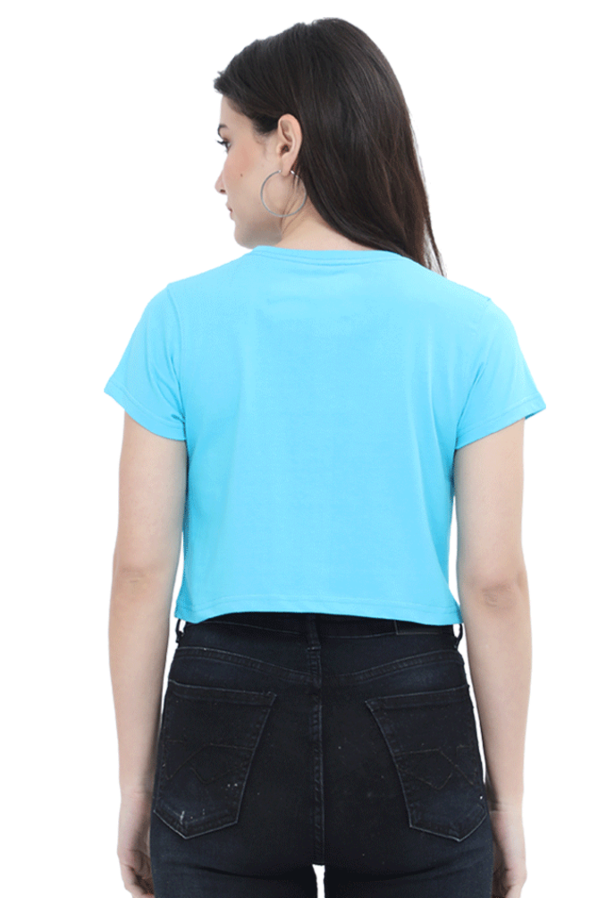 Slayer Chic: Women's Demon Slayer Crop Top – Sky Blue