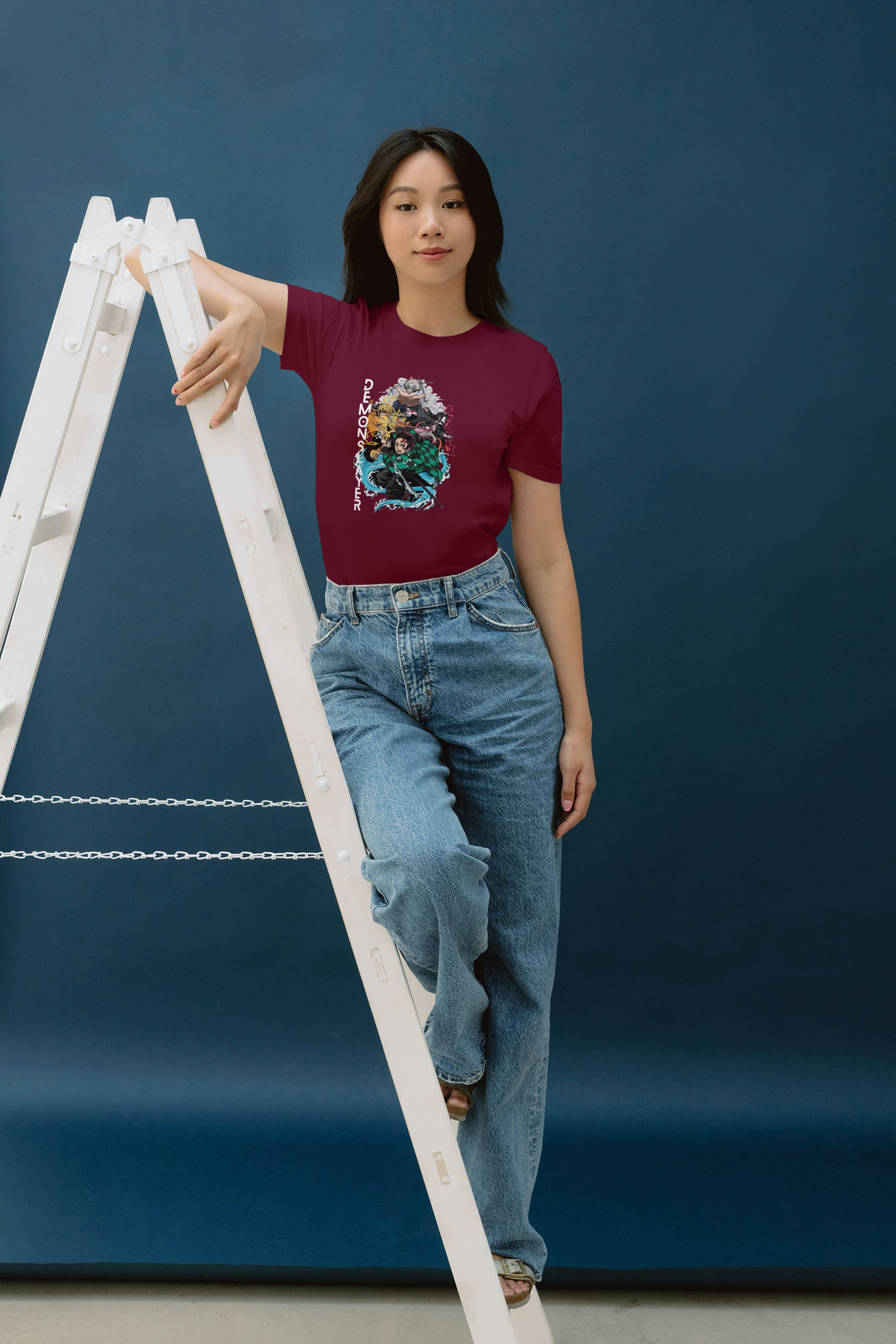 Slayer Chic: Women's Demon Slayer Tee – Maroon