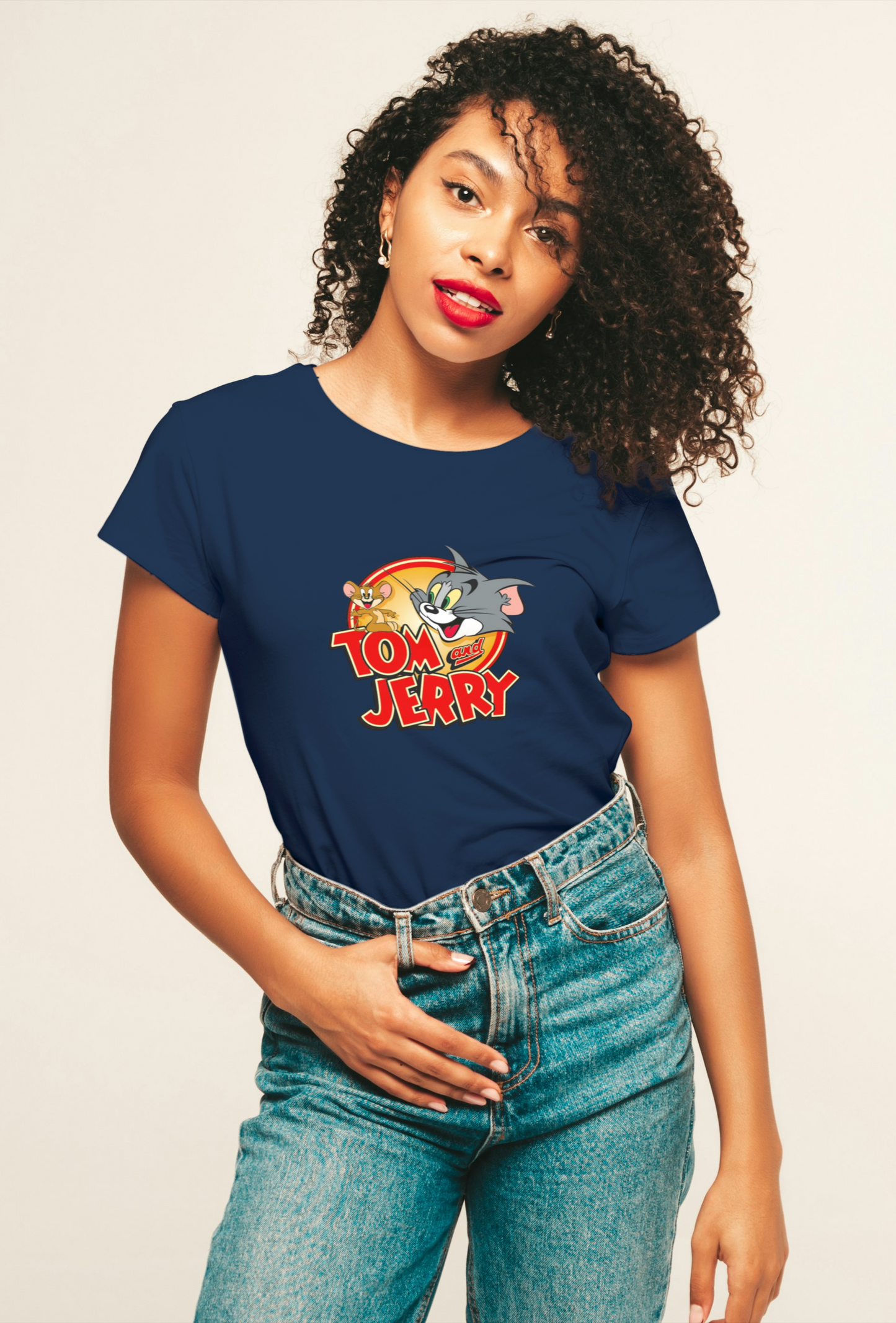 Women's T-shirt: The Cat & Mouse Collection - Navy Blue