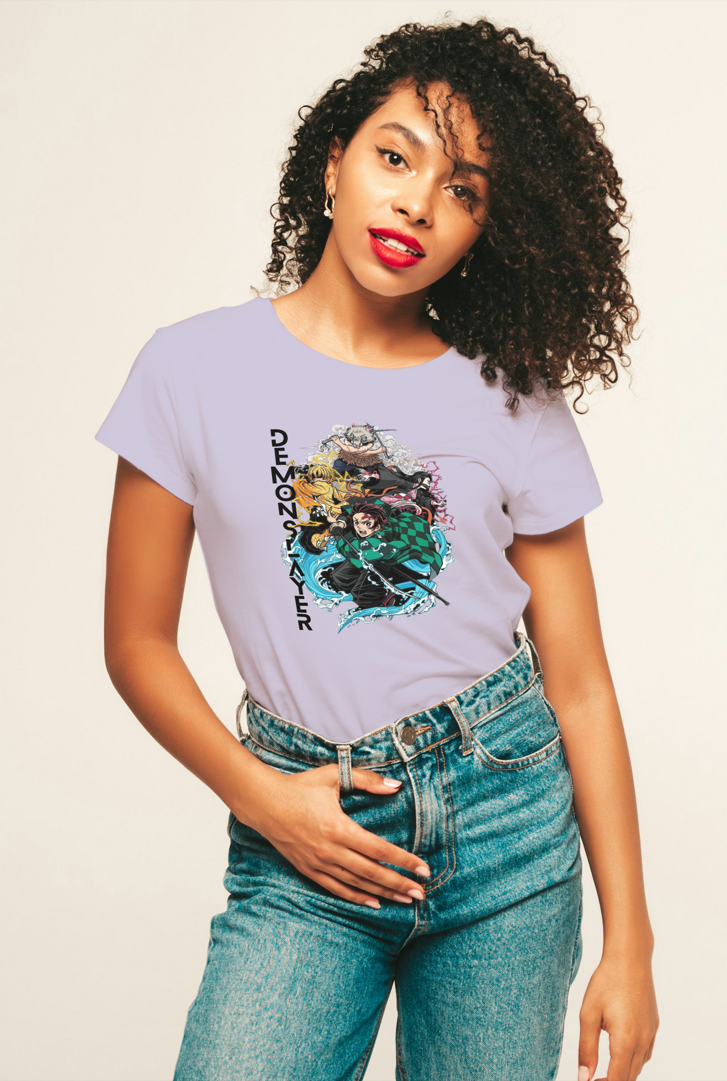 Slayer Chic: Women's Demon Slayer Tee – Lavender