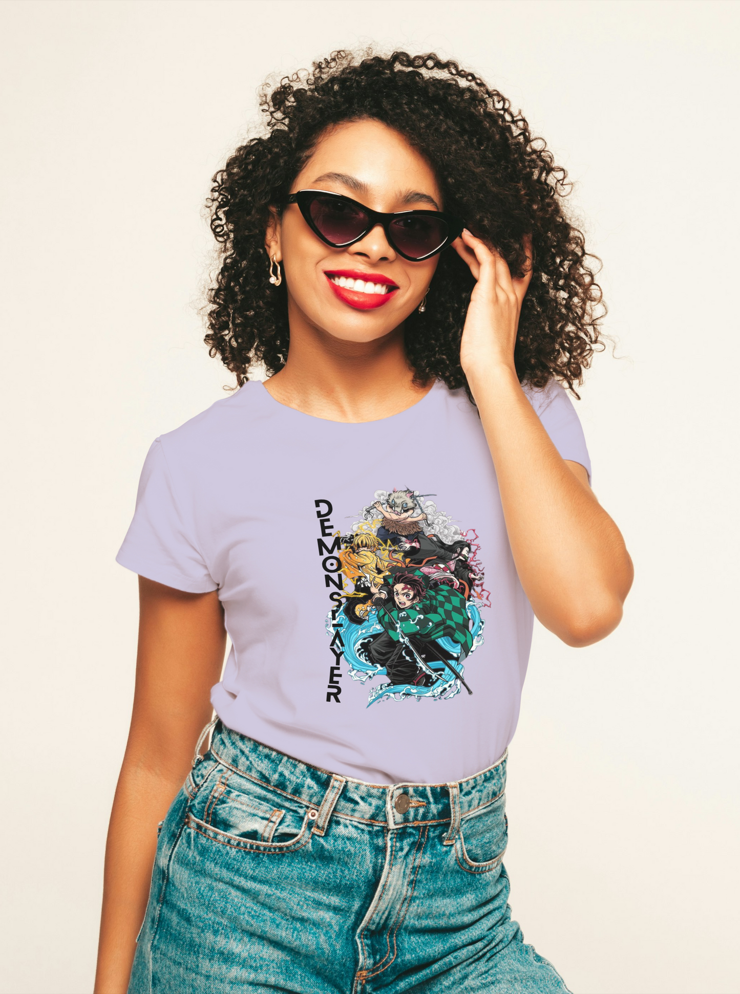 Slayer Chic: Women's Demon Slayer Tee – Lavender