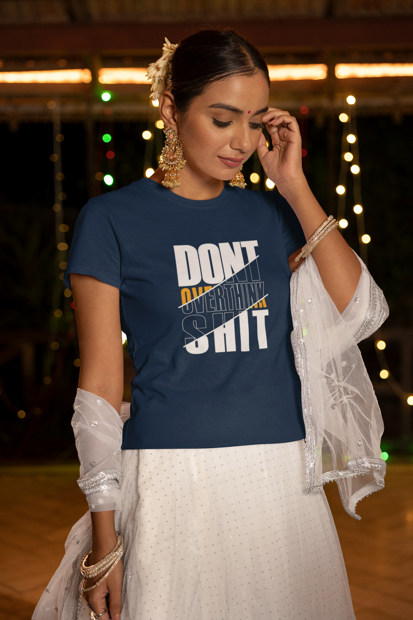 Women's Crop Top: The "Don't Overthink Sh*t" Edition! – Navy Blue