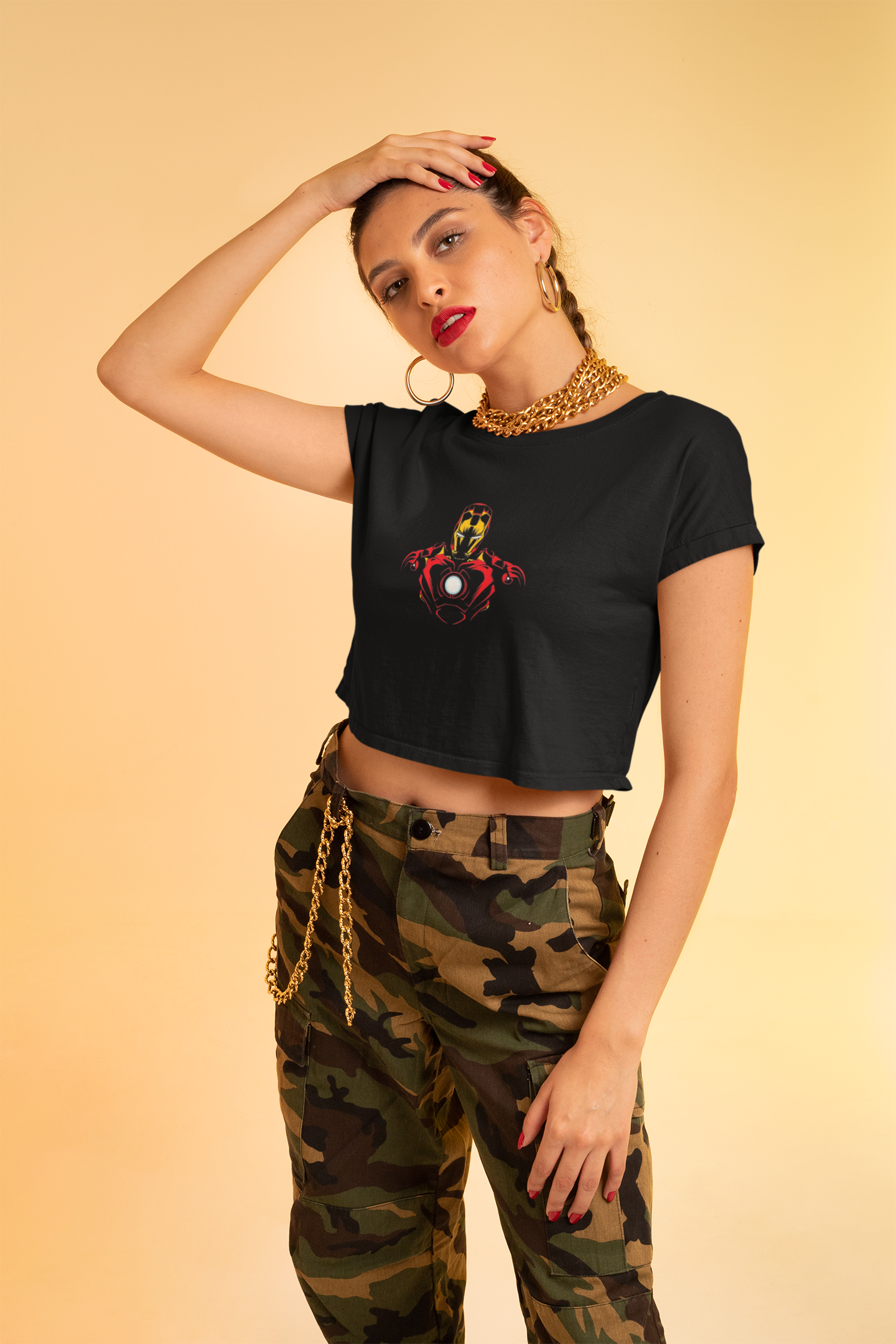 Iron woman Crop Top – Black