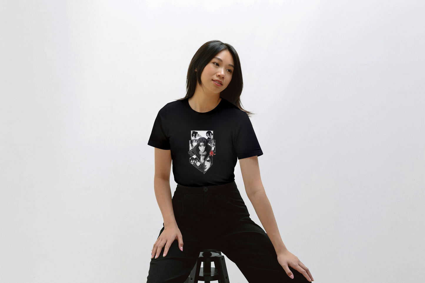 Brotherly Bond: Itachi & Sasuke Women's Tee - Black