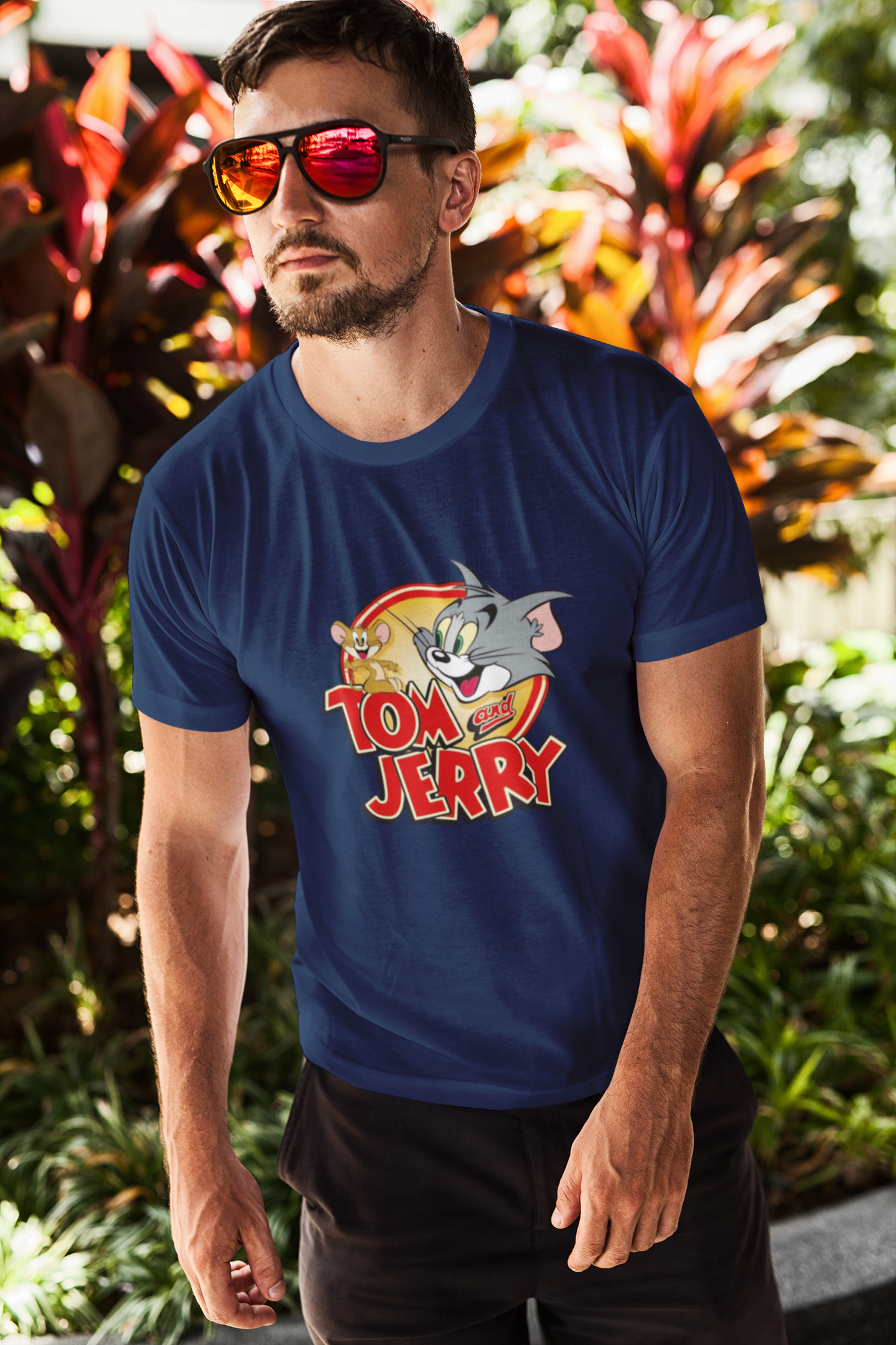 Men's T-shirt: The Cat & Mouse Collection - Navy Blue