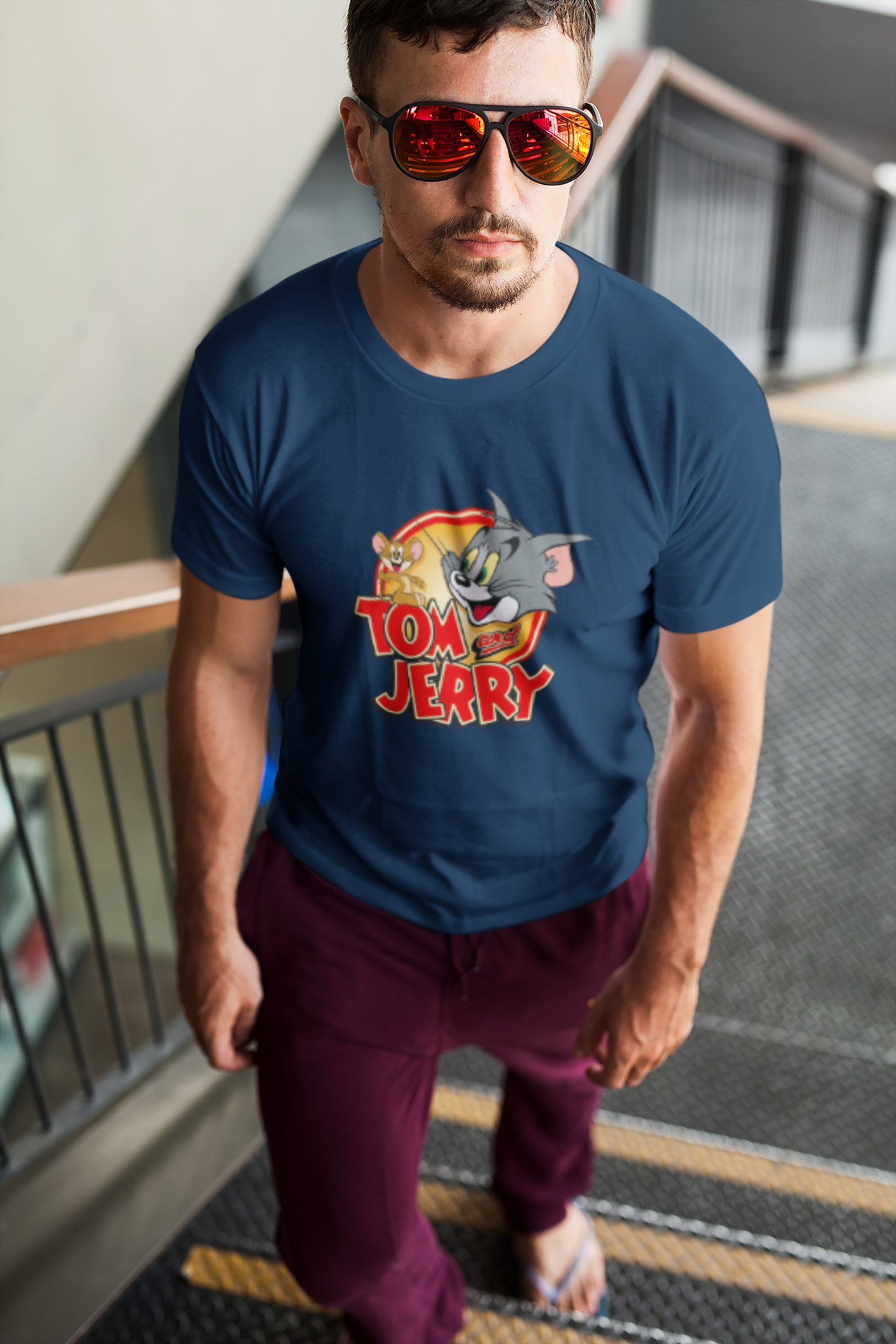 Men's T-shirt: The Cat & Mouse Collection - Navy Blue